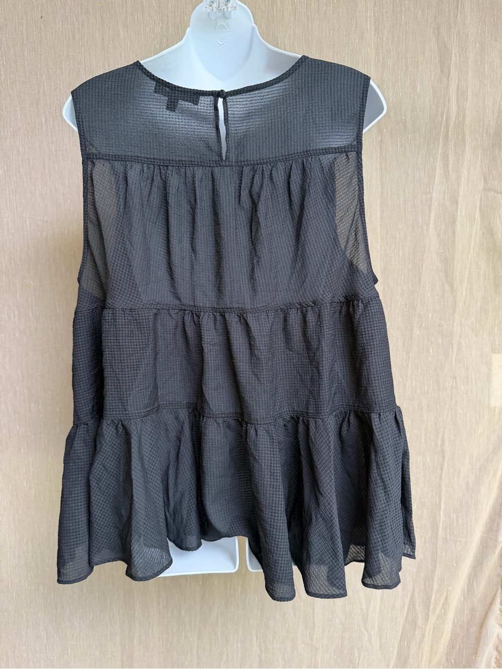 Banana Republic Black Sleeveless Tiered Tunic - XL - Picture 2 of 7